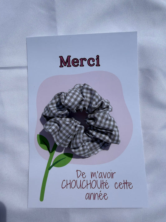 carte à chouchou vichy gris